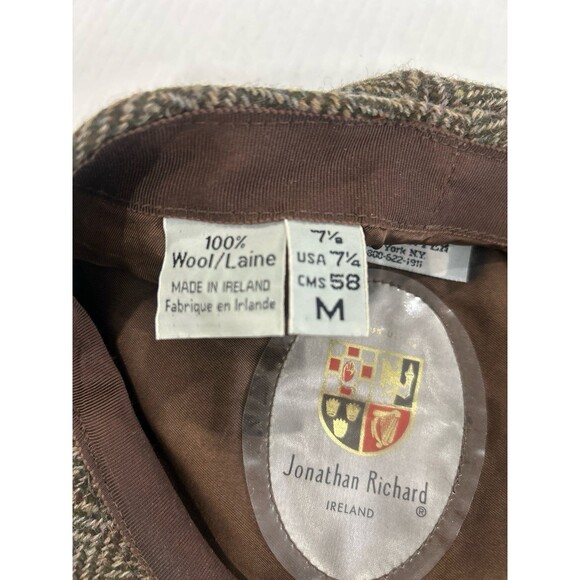 Jonathan Richard Newsboy Cap Men’s Size 7 1/4 M Ireland 100% Wool Plaid - Picture 11 of 11